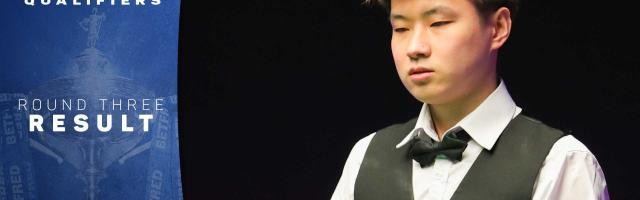 世锦赛资格赛白朗宁三连胜晋级 赵心童肖国栋过关